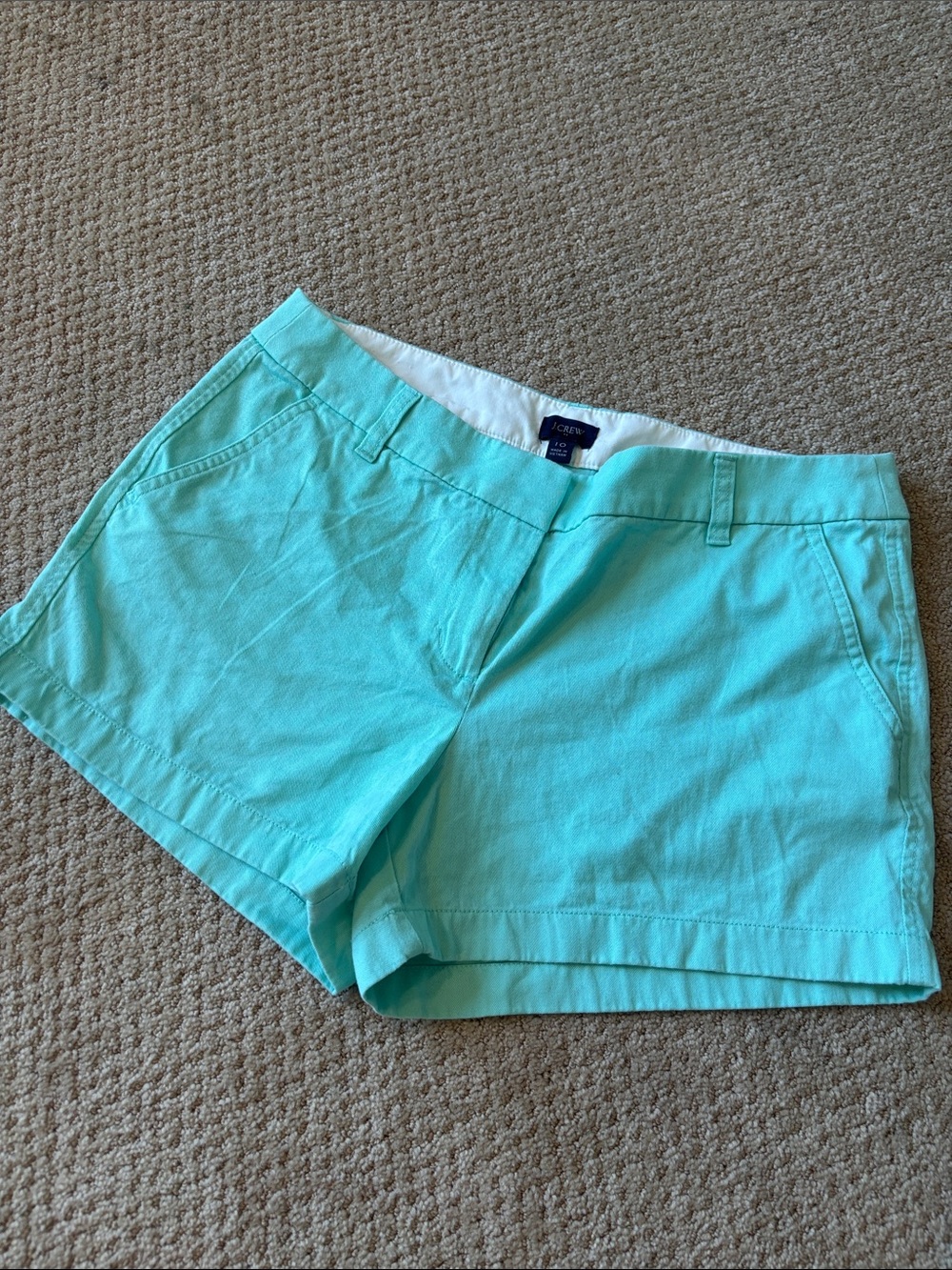 EUC J. Crew Women's Aqua-Turquoise Chino Shorts